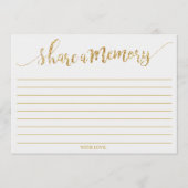 エレガント金ゴールドグリッター共有Aメモリカード アドバイスカード (正面)