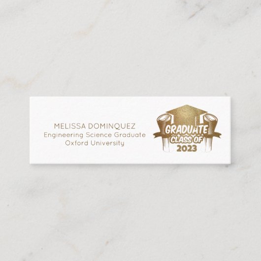 エレガント金ゴールドグリッター卒業名カード コーリングカード (正面)