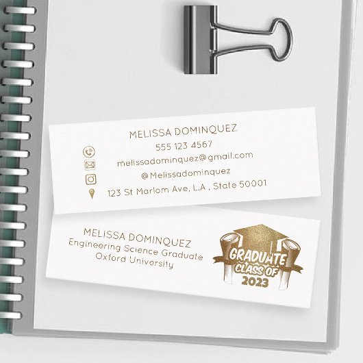 エレガント金ゴールドグリッター卒業名カード コーリングカード