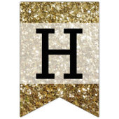 エレガント金ゴールドグリッター印刷結婚の バンティングフラッグ (第2の旗)