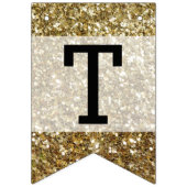 エレガント金ゴールドグリッター印刷結婚の バンティングフラッグ (第1の旗)