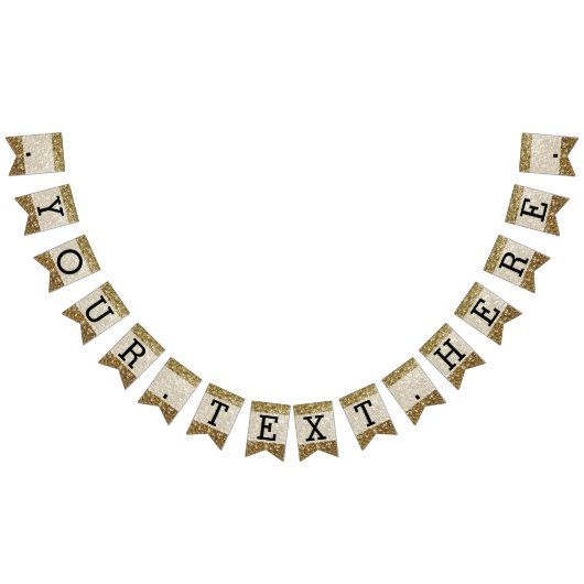 エレガント金ゴールドグリッター印刷結婚の バンティングフラッグ (全)