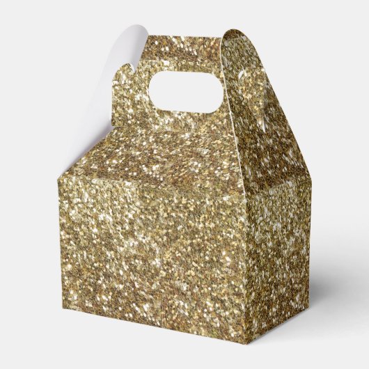 エレガント金ゴールドグリッター印刷結婚の フェイバーボックス (裏面サイド)