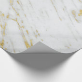 エレガント金ゴールドグリッター及び白大理石 ラッピングペーパー (角)