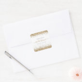エレガント金ゴールドグリッター名日付ブライダルシャワー スクエアシール (封筒)
