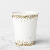 エレガント金ゴールドグリッター名日付40番目のパーティーページ 紙コップ (裏面)