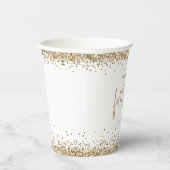 エレガント金ゴールドグリッター名日付40番目のパーティーページ 紙コップ (右)