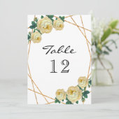 エレガント金ゴールドグリッター地域黄色フローラ表No 案内状 (スタンド正面)