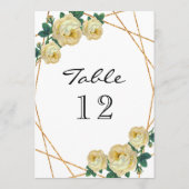 エレガント金ゴールドグリッター地域黄色フローラ表No 案内状 (裏面)