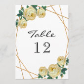 エレガント金ゴールドグリッター地域黄色フローラ表No 案内状 (正面)