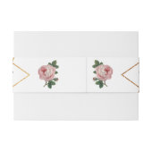 エレガント金ゴールドグリッター幾何ピンクフローラ結婚ズ 招待状ベリーバンド (裏面例)