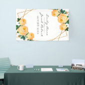 エレガント金ゴールドグリッター幾何学的オレンジ色フローラ 横断幕 (トレードショー)