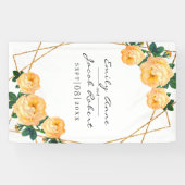 エレガント金ゴールドグリッター幾何学的オレンジ色フローラ 横断幕 (横)