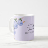 エレガント金ゴールドグリッター幾何青フローラ結婚 コーヒーマグカップ (正面左)