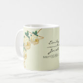 エレガント金ゴールドグリッター幾何黄色フローラ結婚 コーヒーマグカップ (正面左)
