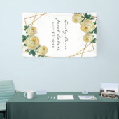 エレガント金ゴールドグリッター幾何黄色フローラ 横断幕 (トレードショー)