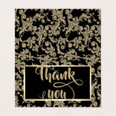 エレガント金ゴールドグリッター旋回サンキューカード 名刺 (外部フラット)