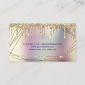 エレガント金ゴールドグリッター枠金属爪、 ネイル 名刺 (裏面)