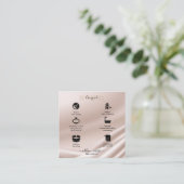 エレガント金ゴールドグリッター気にスクエアビジネス スクエア名刺 (スタンド正面)