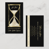 エレガント金ゴールドグリッター砂時計の髪とメイクアップ 予約カード (正面/裏面)