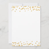 エレガント金ゴールドグリッター紙吹雪ス結婚クリプト 招待状 (裏面)