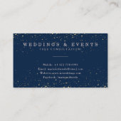 エレガント金ゴールドグリッター紙吹雪階級ネイビーブルー 名刺 (裏面)