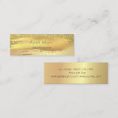 エレガント金ゴールドグリッター紙吹雪、ブラシストローク スキニー名刺 (正面/裏面)
