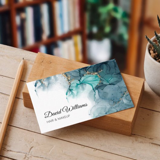 エレガント金ゴールドグリッター素子を有するアルコールインク 名刺