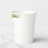 エレガント金ゴールドグリッター線ミニマル結婚の歓迎 紙コップ (左)