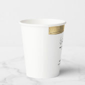 エレガント金ゴールドグリッター線ミニマル結婚の歓迎 紙コップ (右)