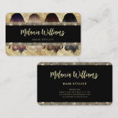 エレガント金ゴールドグリッター美容師サロンモダン 名刺 (正面/裏面)