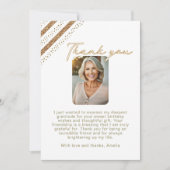 エレガント金ゴールドグリッター誕生日写真 サンキューカード (正面)