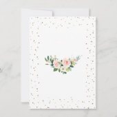 エレガント金ゴールドグリッター赤面フローラリハーサルディナー 招待状 (裏面)