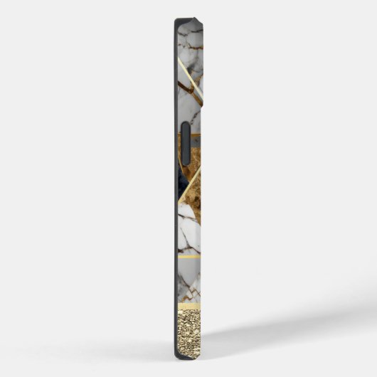 エレガント金ゴールドグリッター黒大理石幾何学模様 Case-Mate iPhoneケース (裏面 / 右)