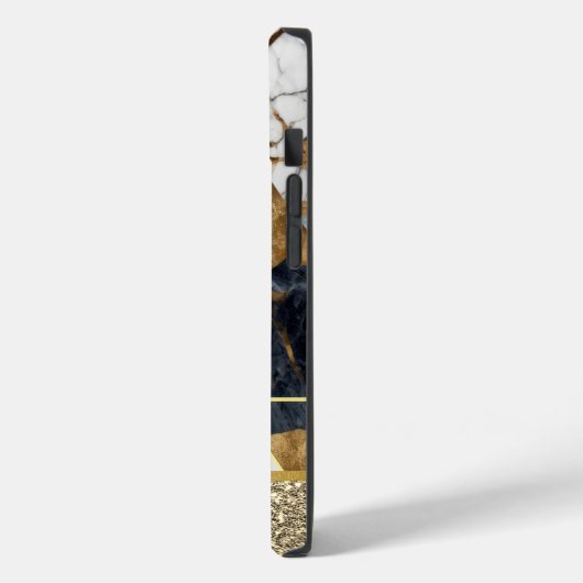 エレガント金ゴールドグリッター黒大理石幾何学模様 Case-Mate iPhoneケース (裏面 / 左)