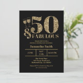 エレガント金ゴールドグリッター50と素晴らしい50誕生日 招待状 (スタンド正面)