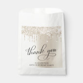 エレガント金ゴールドグリッター60th誕生日パーティー フェイバーバッグ (正面)