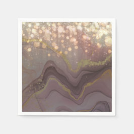 エレガント金ゴールドグリッター スタンダードカクテルナプキン