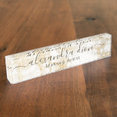 エレガント金ゴールドグリッター  デスクネームプレート (側面)