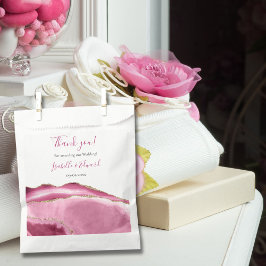 エレガント金ゴールドグリッター&ピンクアゲートストーンズ結婚ーズ フェイバーバッグ