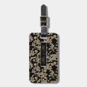 エレガント金ゴールドグリッター ラゲッジタグ (正面縦)