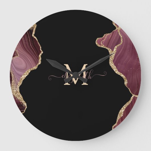 エレガント金ゴールドグリッター ラージ壁時計 (正面)