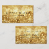 エレガント金ゴールドグリッター《写真》ぼけ味名刺 名刺 (正面/裏面)