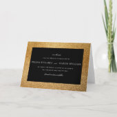 エレガント金ゴールドグリッター | 日付の保存タイポグラフィ 案内状 (正面)