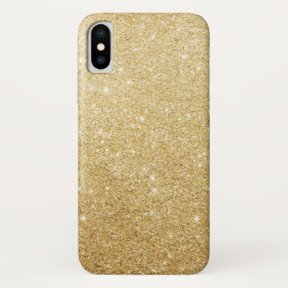 エレガント金ゴールドグリッター iPhone X ケース
