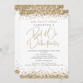 エレガント金ゴールドグリッターBal DまたはDebutanesパーティー 招待状 (正面/裏面)