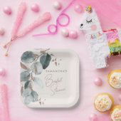 エレガント金ゴールドグリーンスパーク葉ラインブライダルシャワー ペーパープレート (パーティー)