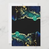 エレガント金ゴールドグリーンブラック結婚式招待状 招待状 (裏面)