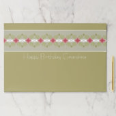 エレガント金ゴールドグレイ及びピンクフローラ紙ランチョンマット ペーパーパッド (インサイチュ)