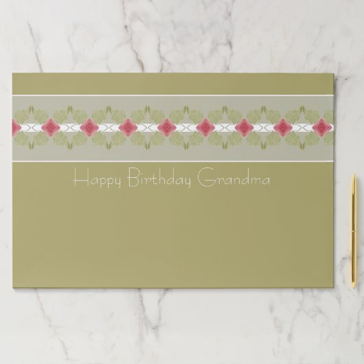 エレガント金ゴールドグレイ及びピンクフローラ紙ランチョンマット ペーパーパッド (インサイチュ)